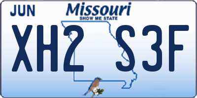 MO license plate XH2S3F