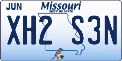 MO license plate XH2S3N