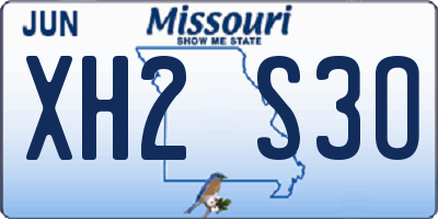 MO license plate XH2S3O