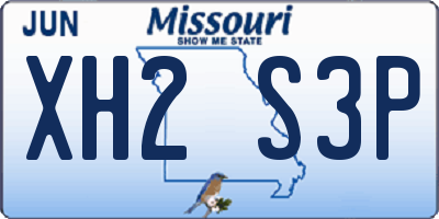 MO license plate XH2S3P