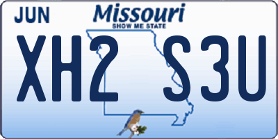 MO license plate XH2S3U