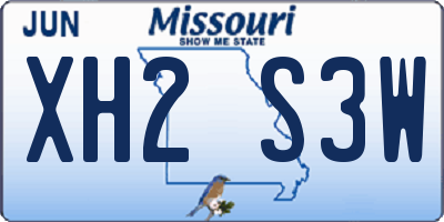MO license plate XH2S3W