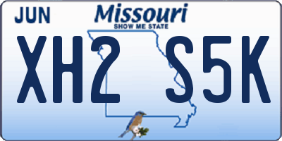 MO license plate XH2S5K