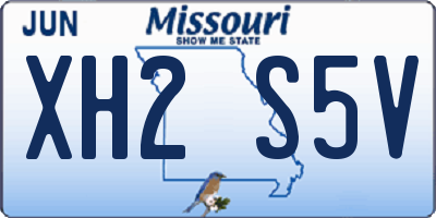 MO license plate XH2S5V
