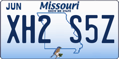 MO license plate XH2S5Z