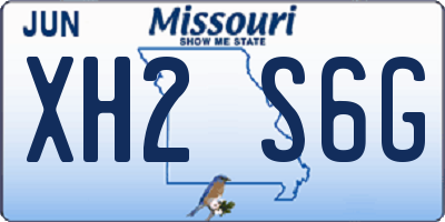 MO license plate XH2S6G