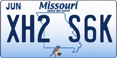 MO license plate XH2S6K