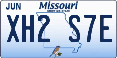 MO license plate XH2S7E