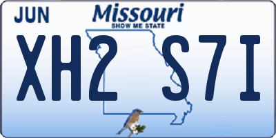 MO license plate XH2S7I