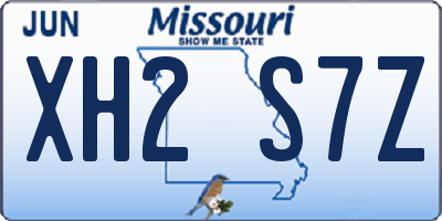MO license plate XH2S7Z