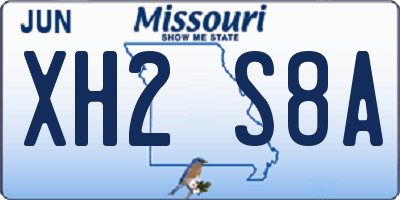 MO license plate XH2S8A