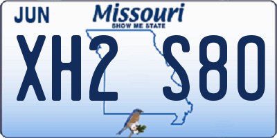 MO license plate XH2S8O