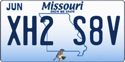 MO license plate XH2S8V