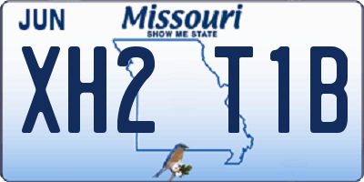 MO license plate XH2T1B