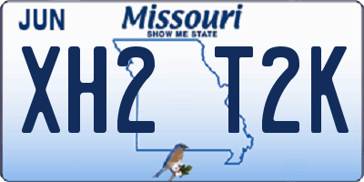 MO license plate XH2T2K