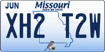 MO license plate XH2T2W