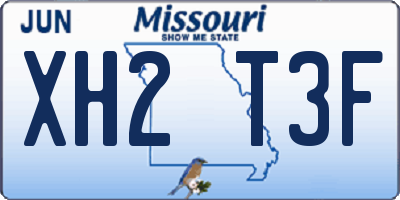 MO license plate XH2T3F
