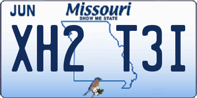 MO license plate XH2T3I
