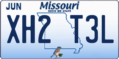 MO license plate XH2T3L