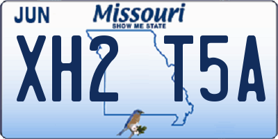 MO license plate XH2T5A