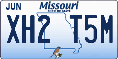 MO license plate XH2T5M