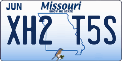 MO license plate XH2T5S