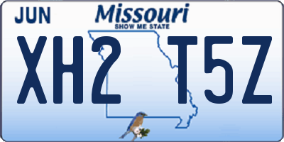 MO license plate XH2T5Z