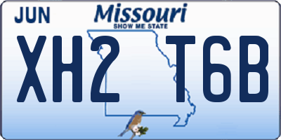 MO license plate XH2T6B