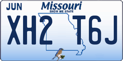 MO license plate XH2T6J