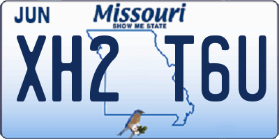 MO license plate XH2T6U