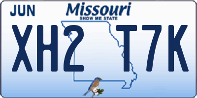 MO license plate XH2T7K