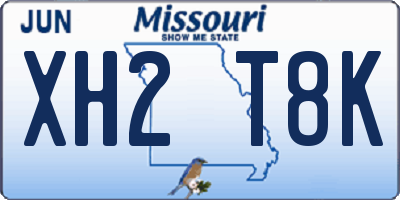 MO license plate XH2T8K