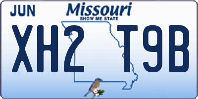 MO license plate XH2T9B