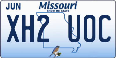 MO license plate XH2U0C