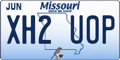 MO license plate XH2U0P