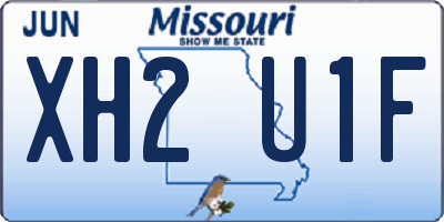 MO license plate XH2U1F