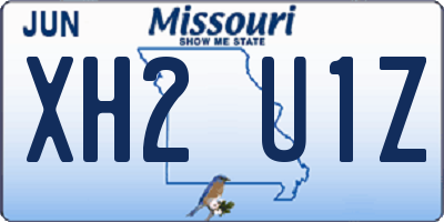 MO license plate XH2U1Z
