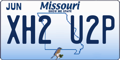 MO license plate XH2U2P