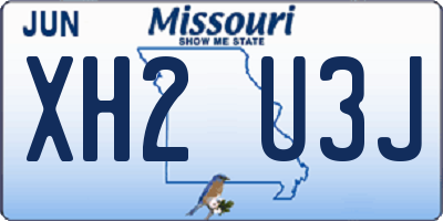 MO license plate XH2U3J