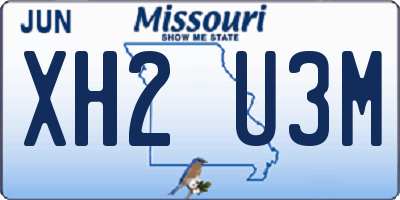 MO license plate XH2U3M
