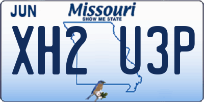 MO license plate XH2U3P