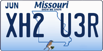 MO license plate XH2U3R