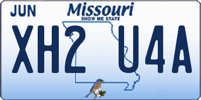 MO license plate XH2U4A
