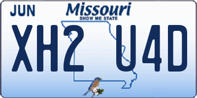 MO license plate XH2U4D