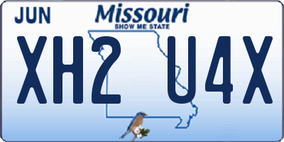 MO license plate XH2U4X