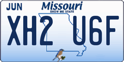 MO license plate XH2U6F