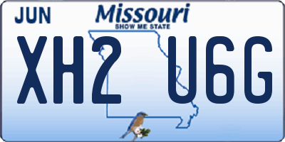 MO license plate XH2U6G
