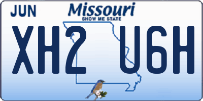 MO license plate XH2U6H
