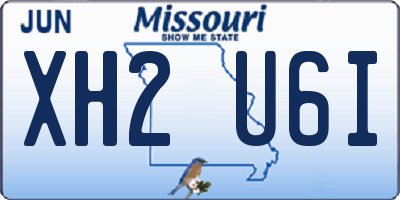 MO license plate XH2U6I