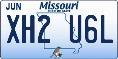 MO license plate XH2U6L